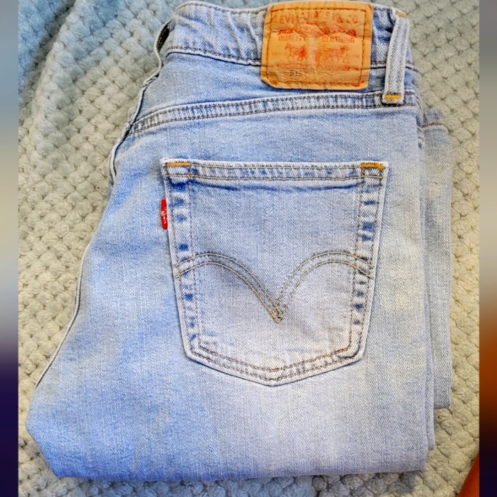 LEVI'S 519 Women's Y2K Low-Flare Slim-Fit Jeans with Light Fade/Distress 5JR M